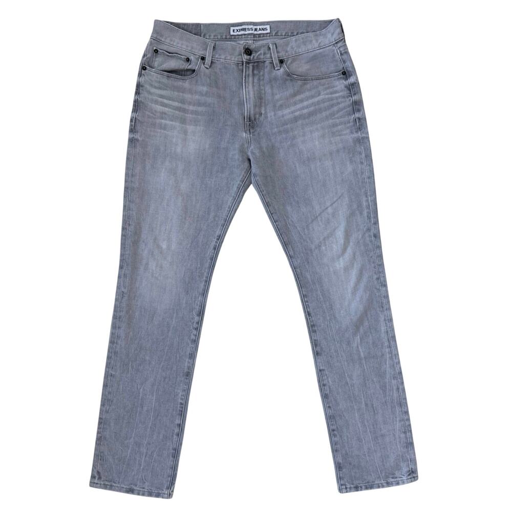 Express Men's Jeans Rocco Slim Fit Skinny Leg Denim Pants Size 34 x 34 Gray